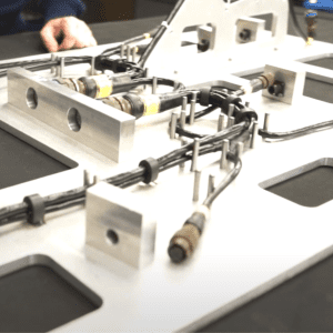 Wire harness assembly being manufactured