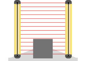 Diagram of a typical safety light curtain